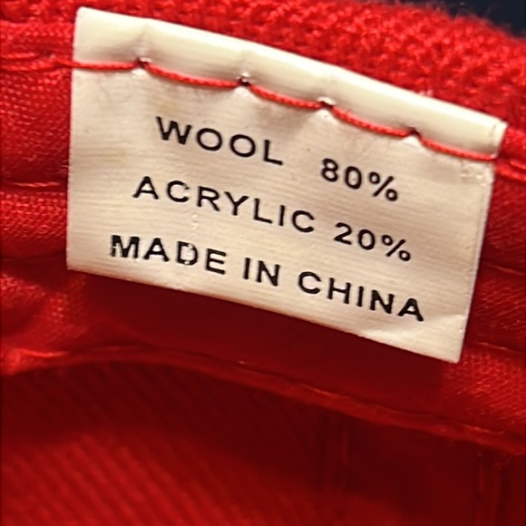 New York City Adjustable Wool Baseball Cap Red NYC Embroidery Allover Print - Picture 10 of 10